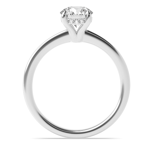 Round Silver Solitaire Engagement Ring