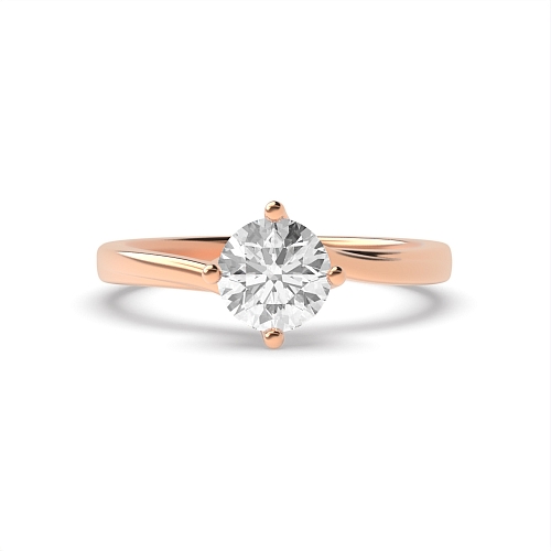 4 Prong Rose Gold Twisted Solitaire Engagement Rings