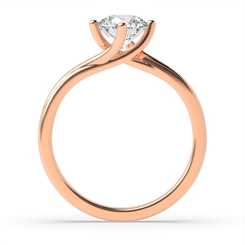 4 Prong Rose Gold Twisted Solitaire Engagement Rings