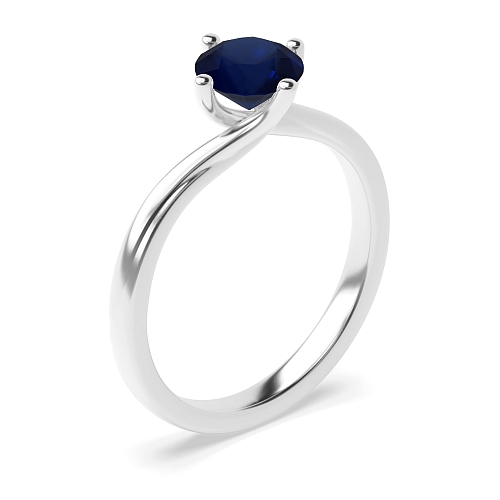 Twisted Blue Sapphire Engagement Rings