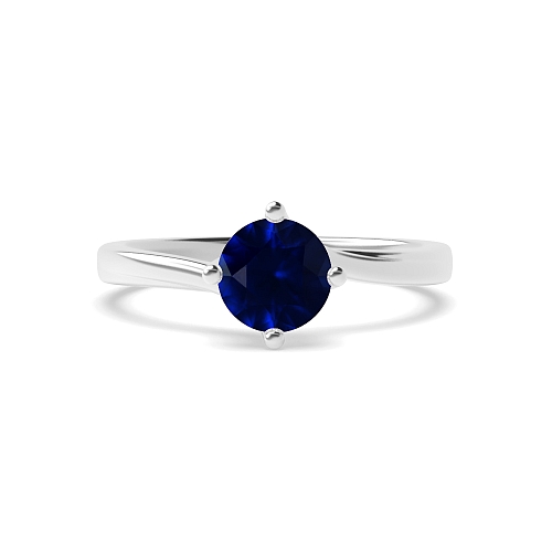 Twisted Blue Sapphire Engagement Rings