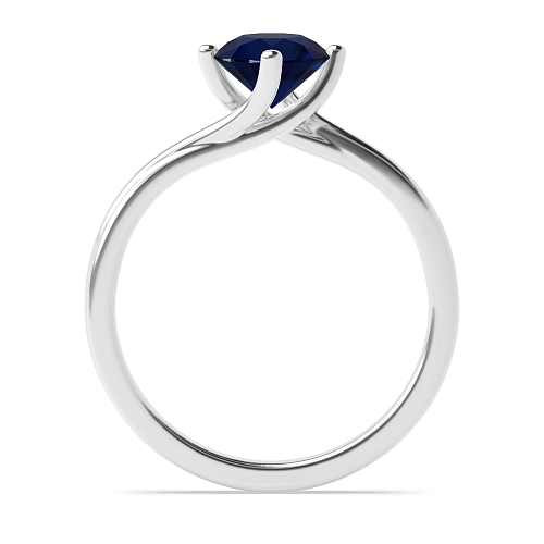 Twisted Blue Sapphire Engagement Rings