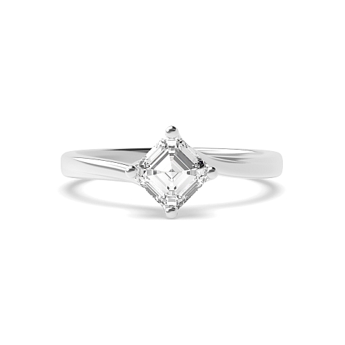 Asscher Twisted Engagement Rings