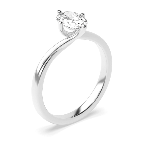 4 Prong Oval Twisted Solitaire Engagement Rings