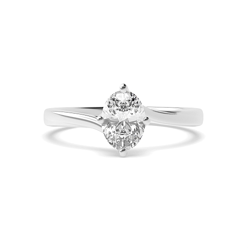 4 Prong Oval Twisted Solitaire Engagement Rings