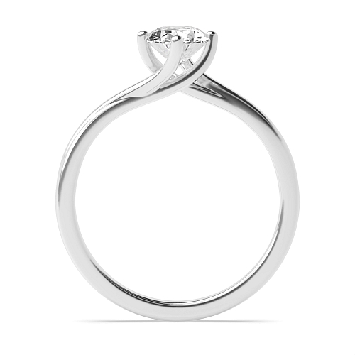 4 Prong Oval Twisted Solitaire Engagement Rings