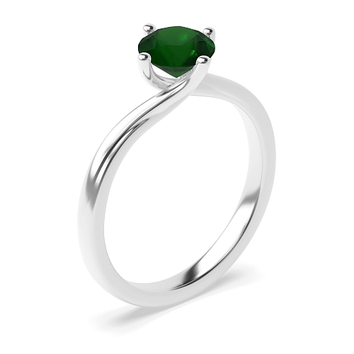 Twisted Emerald Engagement Rings