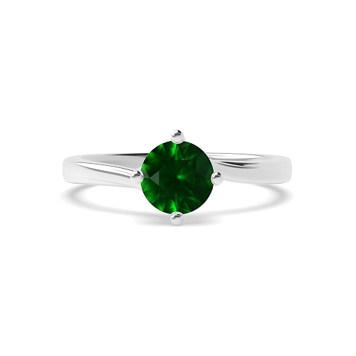 Twisted Emerald Engagement Rings