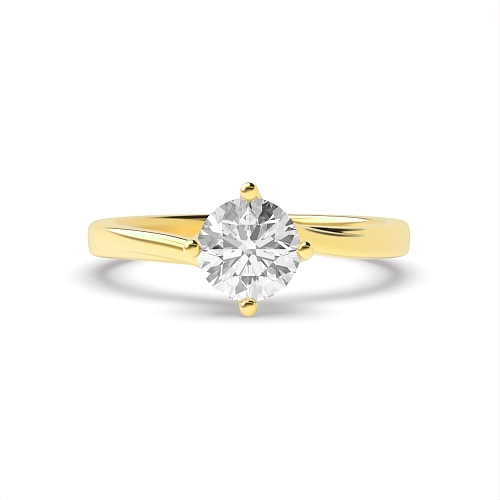 4 Prong Yellow Gold Twisted Engagement Rings