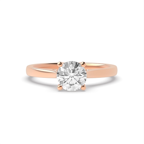 Rose Gold Hidden halo gallery high set crown style Engagement Rings