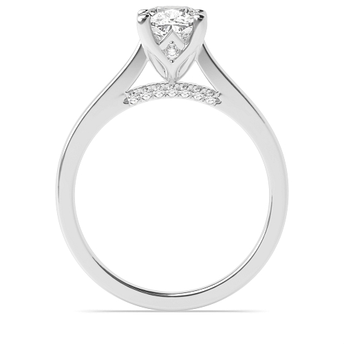 Cushion Hidden halo gallery high set crown style Engagement Rings