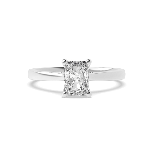 4 Prong Radiant Hidden halo gallery high set crown style Engagement Rings
