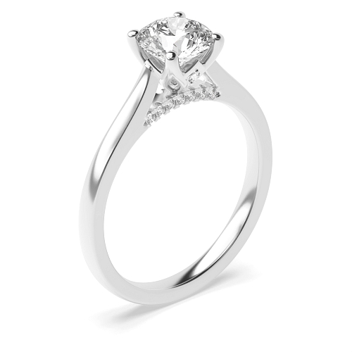 Hidden halo gallery high set crown style Engagement Rings
