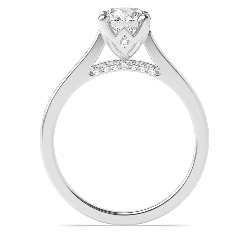 Hidden halo gallery high set crown style Engagement Rings