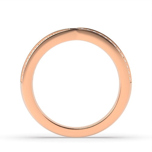 4 Prong Round Rose Gold two row crossover Eternity Diamond Rings