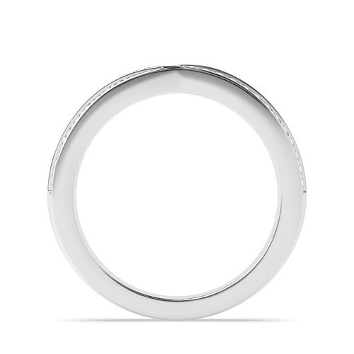 4 Prong Round Platinum two row crossover Eternity Diamond Rings