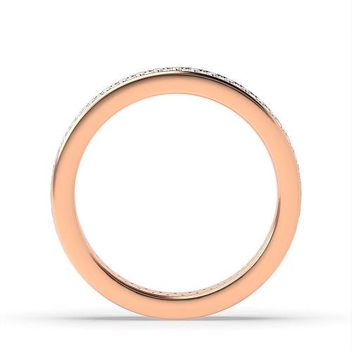 Pave Setting Round Rose Gold double row elegant Eternity Diamond Rings