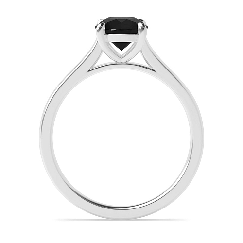 Classic basket Black Diamond Solitaire Engagement Rings
