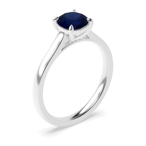 Classic basket Blue Sapphire Engagement Rings