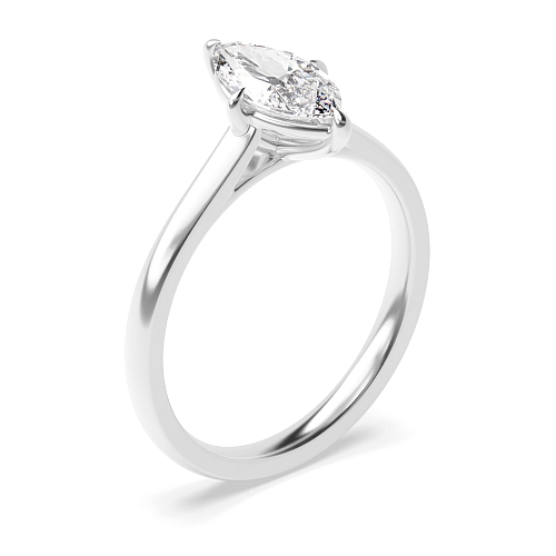 4 Prong Marquise Classic Basket Solitaire Engagement Ring