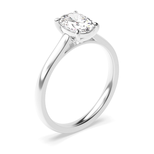 4 Prong Oval Classic Basket Solitaire Engagement Ring