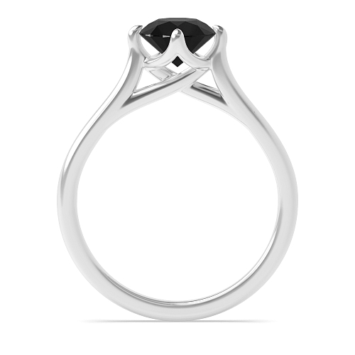4 Prong Twisted crossover claws Black Diamond Solitaire Engagement Rings