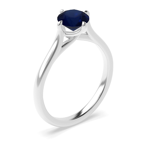 Twisted crossover claws Blue Sapphire Engagement Rings