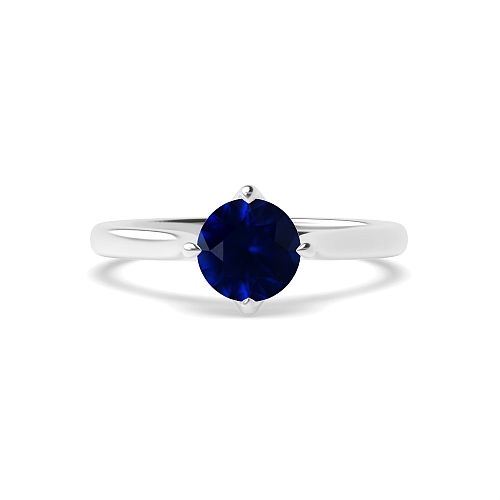 Twisted crossover claws Blue Sapphire Engagement Rings