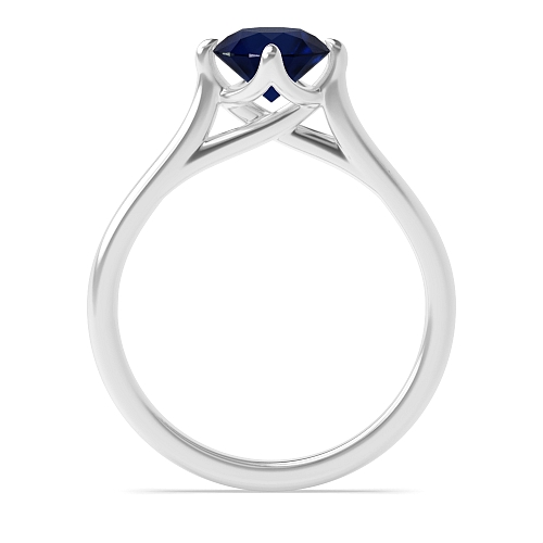 Twisted crossover claws Blue Sapphire Engagement Rings