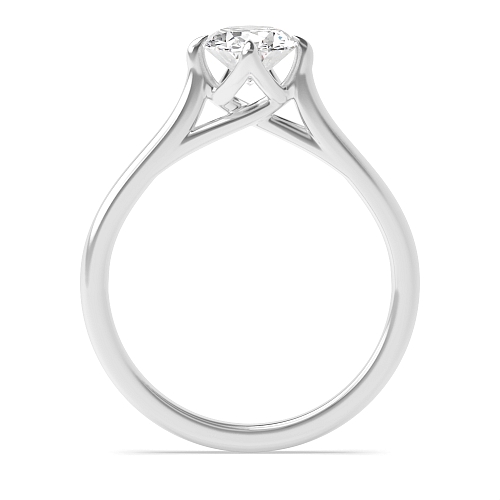 4 Prong Oval Twisted Crossover Claws Solitaire Engagement Ring