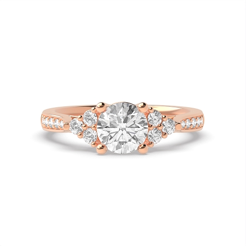 4 Prong Rose Gold Elegant look Engagement Rings