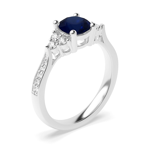 4 Prong Elegant look Blue Sapphire Engagement Rings