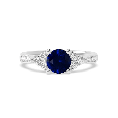 4 Prong Elegant look Blue Sapphire Engagement Rings