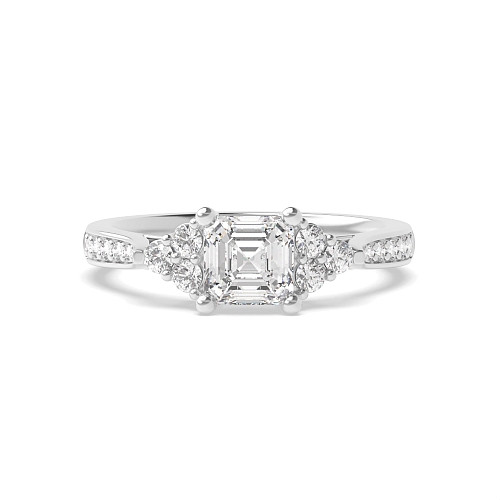 4 Prong Asscher Elegant look Engagement Rings