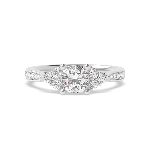 4 Prong Cushion Elegant look Engagement Rings