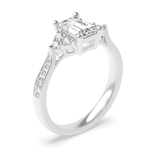 4 Prong Emerald Elegant look Engagement Rings