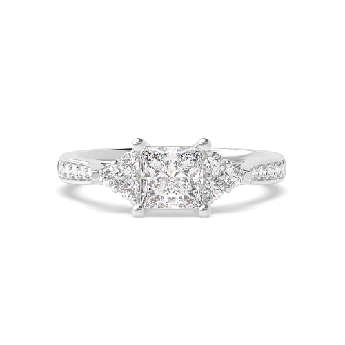 4 Prong Princess Elegant look Engagement Rings