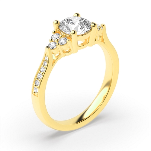 4 Prong Yellow Gold Elegant look Engagement Rings