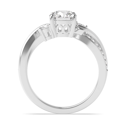 4 Prong Round Interwind Band Trilogy Engagement Rings