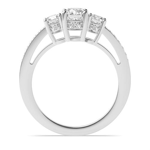 Round Timeless trio diamond Moissanite Engagement Rings