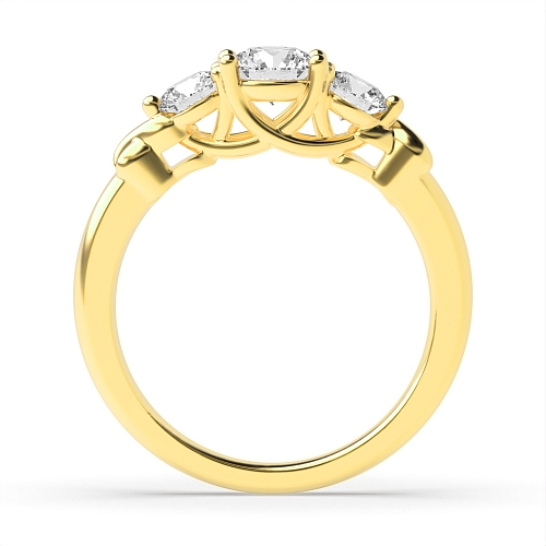 Round Yellow Gold Timeless trinity Engagement Rings