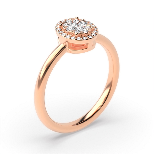 Round Rose Gold Dazzling Engagement Rings