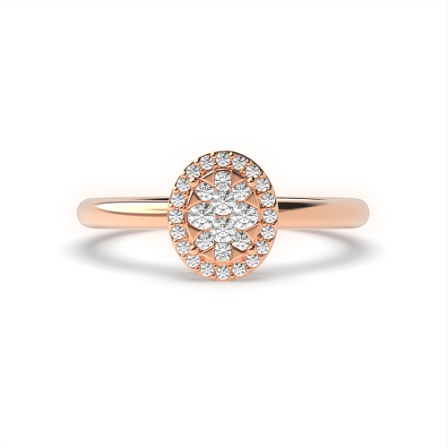 Round Rose Gold Dazzling Engagement Rings