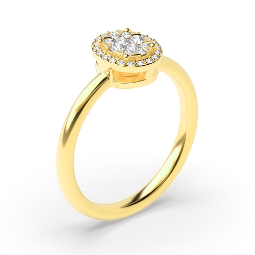 Round Yellow Gold Dazzling Engagement Rings