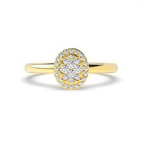 Round Yellow Gold Dazzling Engagement Rings