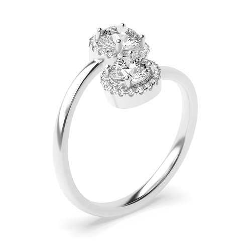 4 Prong Round Intertwined love Moissanite Engagement Rings