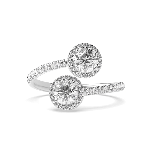 4 Prong Round Double halo dream Moissanite Engagement Rings