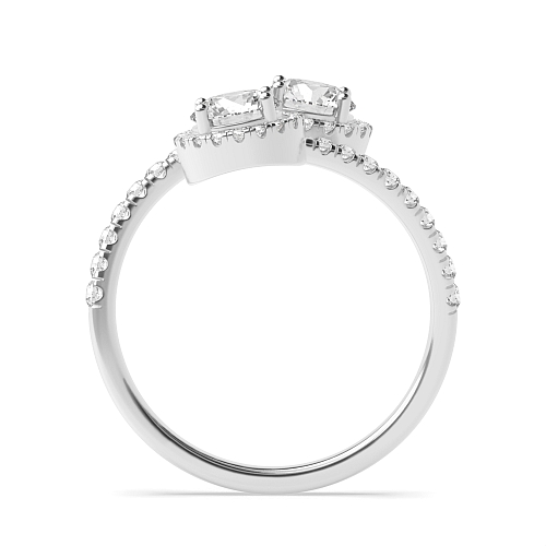 4 Prong Round Double halo dream Moissanite Engagement Rings