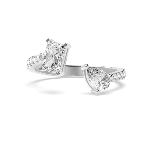 Radiant/Pear Shoulder set Moissanite Engagement Rings