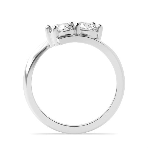 4 Prong Round Petit Moissanite Engagement Rings